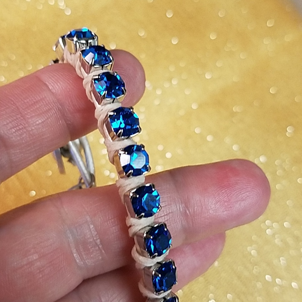 Leather Rhinestone Bracelet - Picture 2 of 4